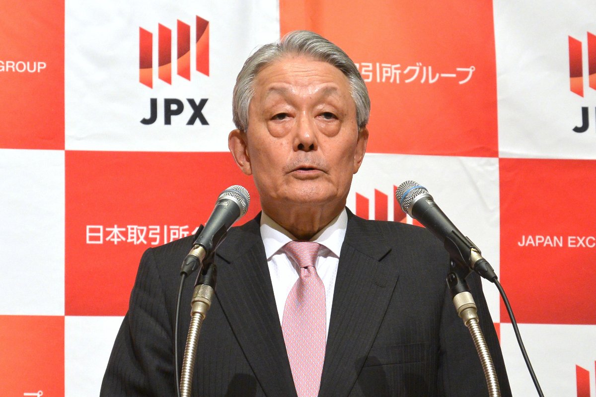 日本取引所グループ（ＪＰＸ）の山道裕己最高経営責任者（ＣＥＯ）＝2024年1月